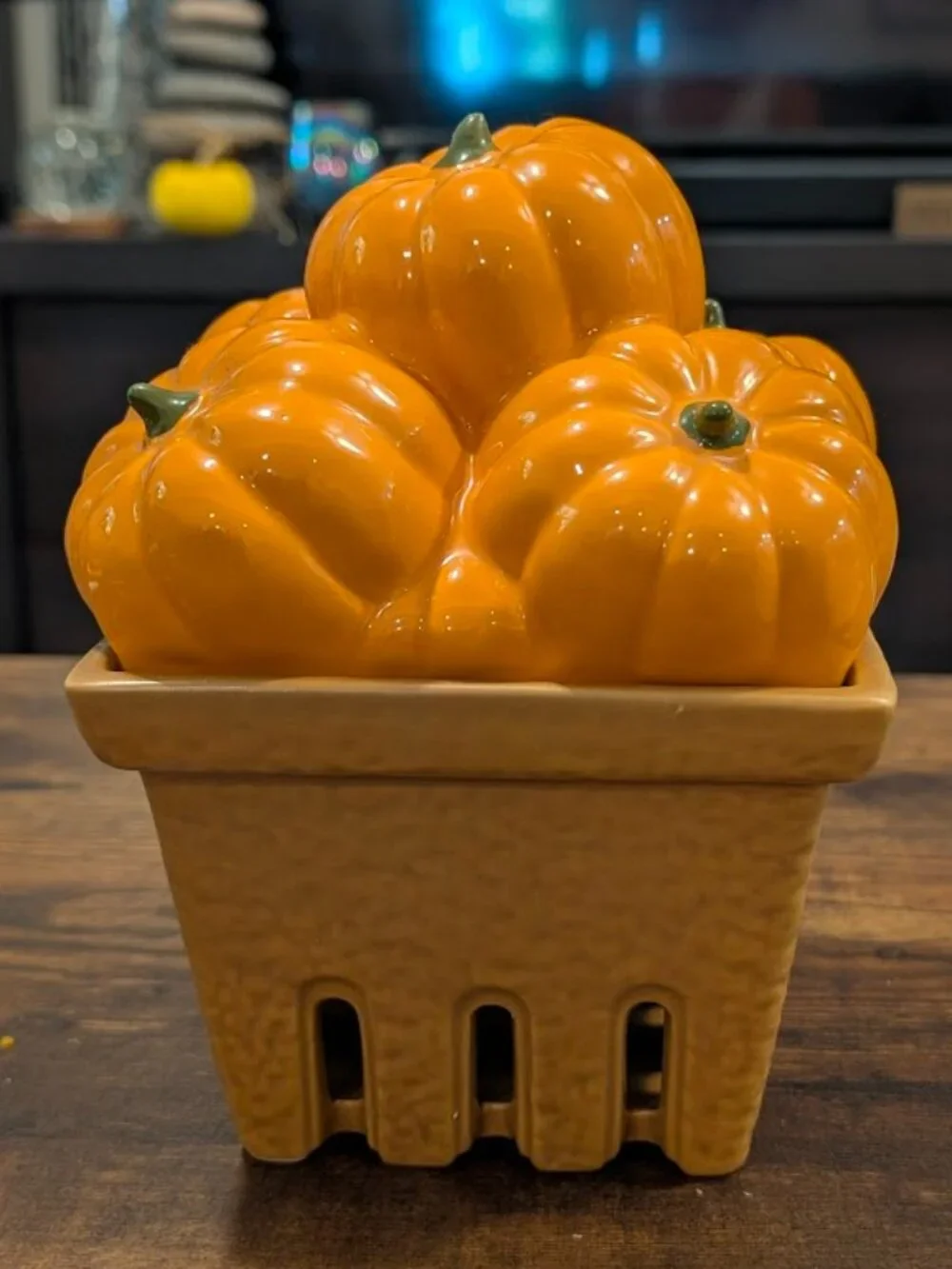 Homeworx By Harry Slatkin Farmstand Pumpkin Ceramic Basket Candle Holder